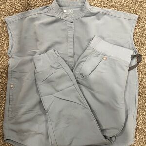 Dusty blue figs scrub set